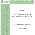 ACTUALIZACIÓN EN BIOQUÍMICA ESPECIAL I