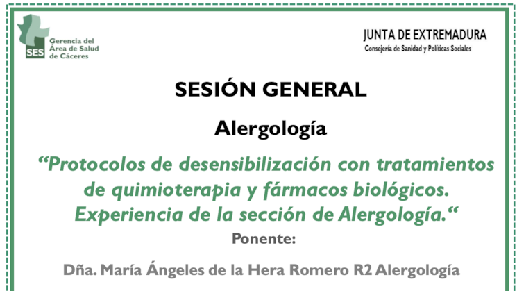 Protocolos de desensibilizacin con tratamientos de quimioterapia y frmacos biolgicos Experiencia de la seccin de Alergologa