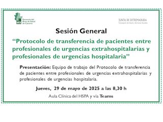 Protocolo de transferencia de pacientes entre profesionales de urgencias extrahospitalarias y profesionales de urgencias hospitalaria
