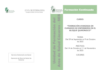 Formación avanzada en cuidados de enfermería en el bloque quirúrgico (TEORÍA)
