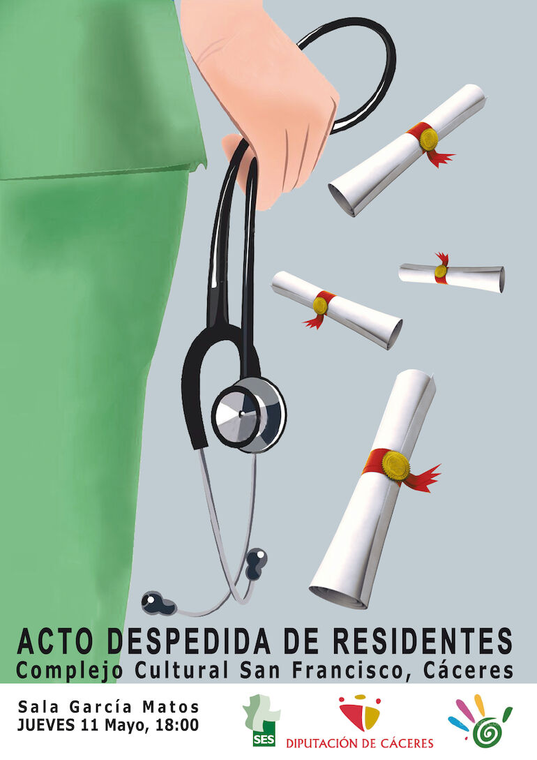 El 11 de mayo se celebra el Acto oficial de despedida de los residentes que finalizan su formacin en el rea de Salud de Cceres